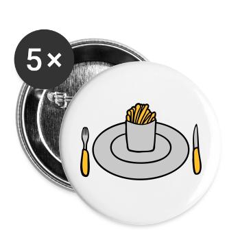 Plate French fries - Buttons large 2.2''/56 mm (5-pack) - white - Front