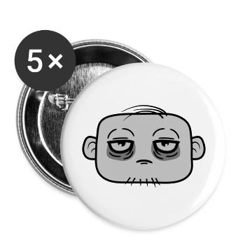 Dunkle Augenringe Gesicht - Buttons groß 56 mm (5er Pack) - Weiß - Vorne