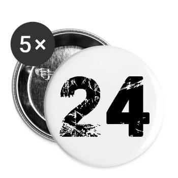 24 - Buttons groß 56 mm (5er Pack) - Weiß - Vorne