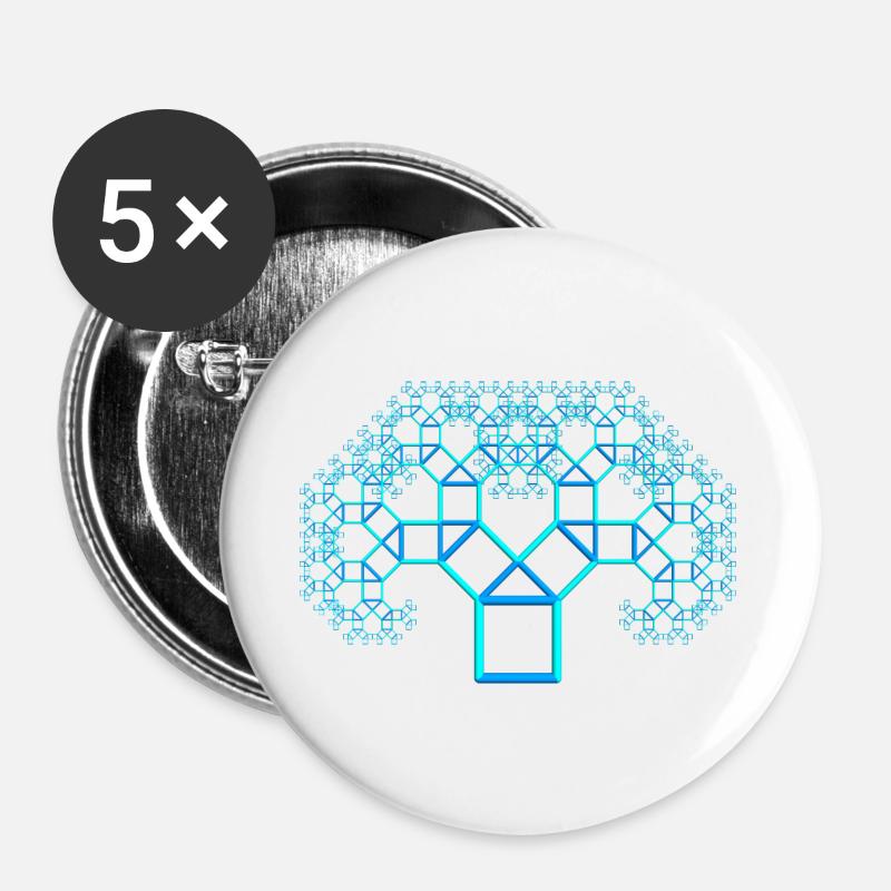 pythagoras tree - Buttons large 2.2''/56 mm (5-pack) - white