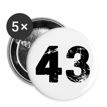 43 - Buttons groß 56 mm (5er Pack) - Weiß - Vorne