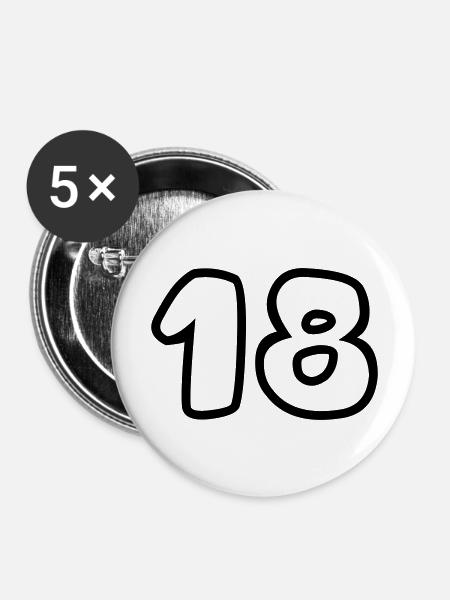 18 - Buttons groß 56 mm (5er Pack) - Weiß