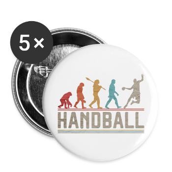 Handball Evolution Handball Player Cadeau - Lot de 5 grands badges (56 mm) - blanc - Devant
