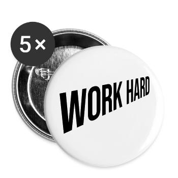 Concevoir travailler dur - Lot de 5 grands badges (56 mm) - blanc - Devant