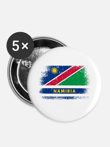 Namibia Flaggen Design - Buttons groß 56 mm (5er Pack) - Weiß