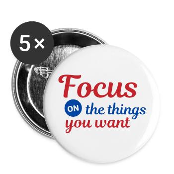 Focus on the things you want - Buttons large 2.2''/56 mm (5-pack) - white - Front