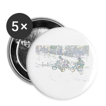 bmx race racing mountain bike motocross - Buttons large 2.2''/56 mm (5-pack) - white - Front