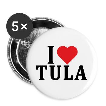T-shirt I love Tula t-shirt Sardinia gift idea - Buttons large 2.2''/56 mm (5-pack) - white - Front