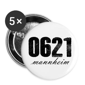 Mannheim Monnem - Buttons large 2.2''/56 mm (5-pack) - white - Front