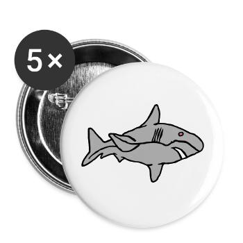 Fish Shark Predator Predator Water Graffiti Ocean - Buttons large 2.2''/56 mm (5-pack) - white - Front