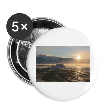 Gletscher bei Sonnenaufgang - Buttons groß 56 mm (5er Pack) - Weiß - Vorne