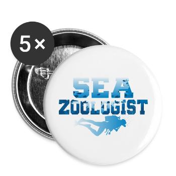 Sea Zoologist Marine Biology Scientist - Buttons large 2.2''/56 mm (5-pack) - white - Front