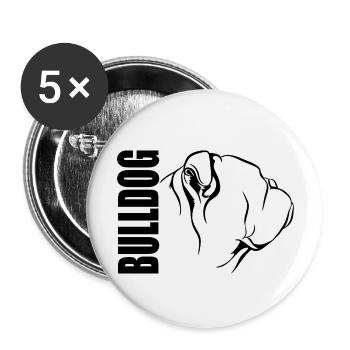 BULLDOG Profile Dogs Dog Wilsigns - Buttons large 2.2''/56 mm (5-pack) - white - Front