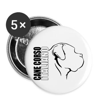 CANE CORSO ITALIANO Profile Dogs Dog Wilsigns - Buttons large 2.2''/56 mm (5-pack) - white - Front
