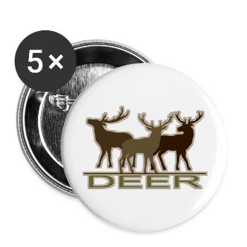 Cerf - Lot de 5 grands badges (56 mm) - blanc - Devant