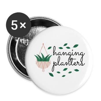 Hängende Pflanzen - Buttons groß 56 mm (5er Pack) - Weiß - Vorne