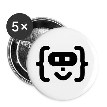 Hacker-Programmierer-Code-Logo - Buttons groß 56 mm (5er Pack) - Weiß - Vorne