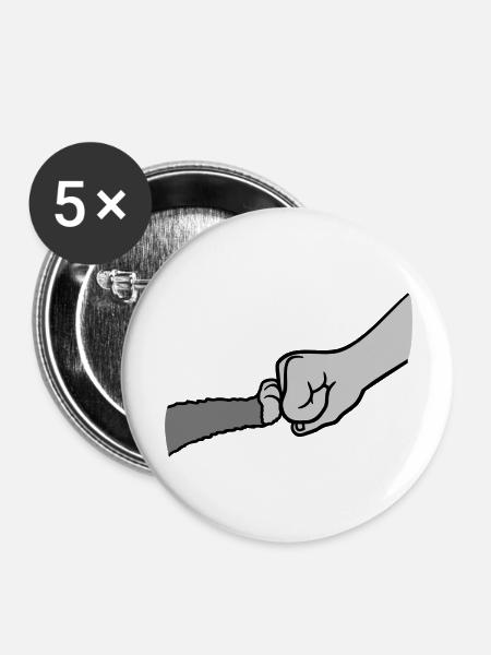 Katze Brofist Fist Pump - Buttons groß 56 mm (5er Pack) - Weiß