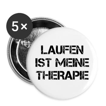 Laufen Ist Meine Therapie - Buttons groß 56 mm (5er Pack) - Weiß - Vorne