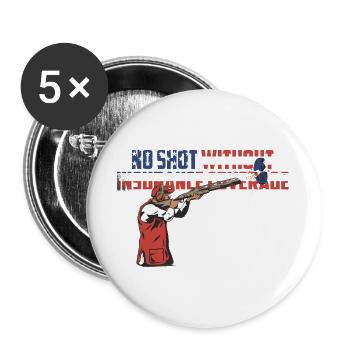 Clay pigeon shooting - Buttons large 2.2''/56 mm (5-pack) - white - Front