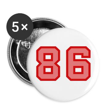 Cool Retro Retrostyle Jersey Number Back Number - Buttons large 2.2''/56 mm (5-pack) - white - Front