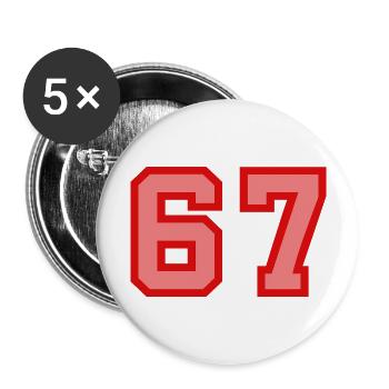 Cool Retro Retrostyle Numéro de maillot numéro de dos - Lot de 5 grands badges (56 mm) - blanc - Devant