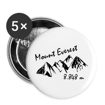 Mont Everest - Lot de 5 grands badges (56 mm) - blanc - Devant