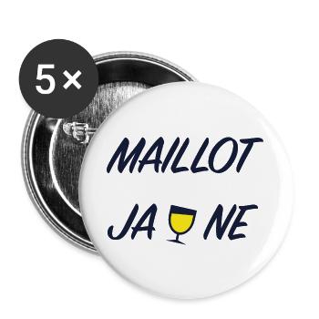 Maillot jaune - Lot de 5 grands badges (56 mm) - blanc - Devant