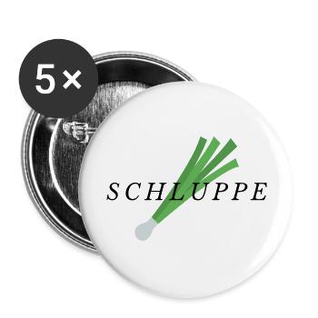 Schluppe - Buttons groß 56 mm (5er Pack) - Weiß - Vorne