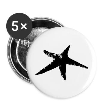 Seestern Tier Seesterne Vektor Tiere Meer - Buttons groß 56 mm (5er Pack) - Weiß - Vorne