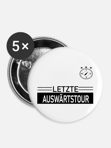Letzte Auswärtstour Team - Buttons groß 56 mm (5er Pack) - Weiß