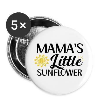 Mama´s Little Sunflower - Buttons groß 56 mm (5er Pack) - Weiß - Vorne