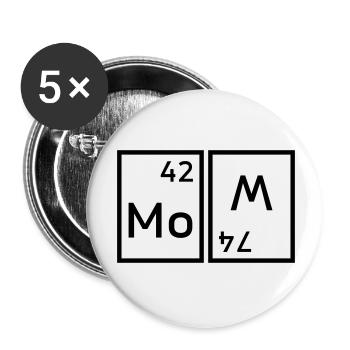 Mom (molybdenum, tungsten twisted) - Buttons large 2.2''/56 mm (5-pack) - white - Front