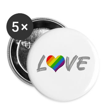 LGBT Love - Buttons large 2.2''/56 mm (5-pack) - white - Front