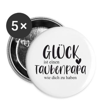 Taube Taubenpapa Haustier Brieftaube Geschenk - Buttons groß 56 mm (5er Pack) - Weiß - Vorne