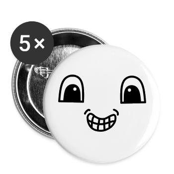 Visage mignon montrant des dents - Lot de 5 grands badges (56 mm) - blanc - Devant