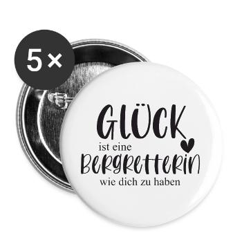 Bergretterin Berg Klettern Berg Geschenk - Buttons groß 56 mm (5er Pack) - Weiß - Vorne