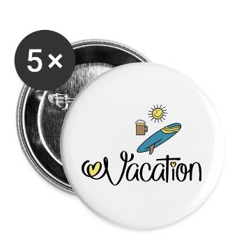 Fêtes et célébrations - Lot de 5 grands badges (56 mm) - blanc - Devant