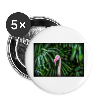 Fractalius Flamingo - Lot de 5 grands badges (56 mm) - blanc - Devant