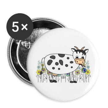 Cow - Buttons large 2.2''/56 mm (5-pack) - white - Front