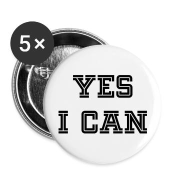 OUI, JE PEUX - Lot de 5 grands badges (56 mm) - blanc - Devant