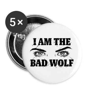 Mauvais loup - Lot de 5 grands badges (56 mm) - blanc - Devant