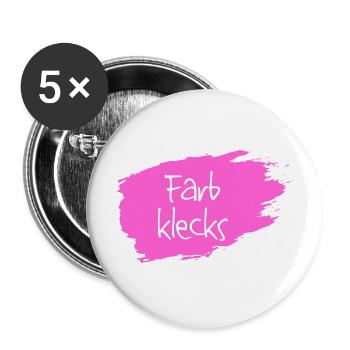 Farbklecks pink - Buttons groß 56 mm (5er Pack) - Weiß - Vorne