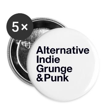 Music Style Alternative Indie Grunge Punk - Buttons large 2.2''/56 mm (5-pack) - white - Front