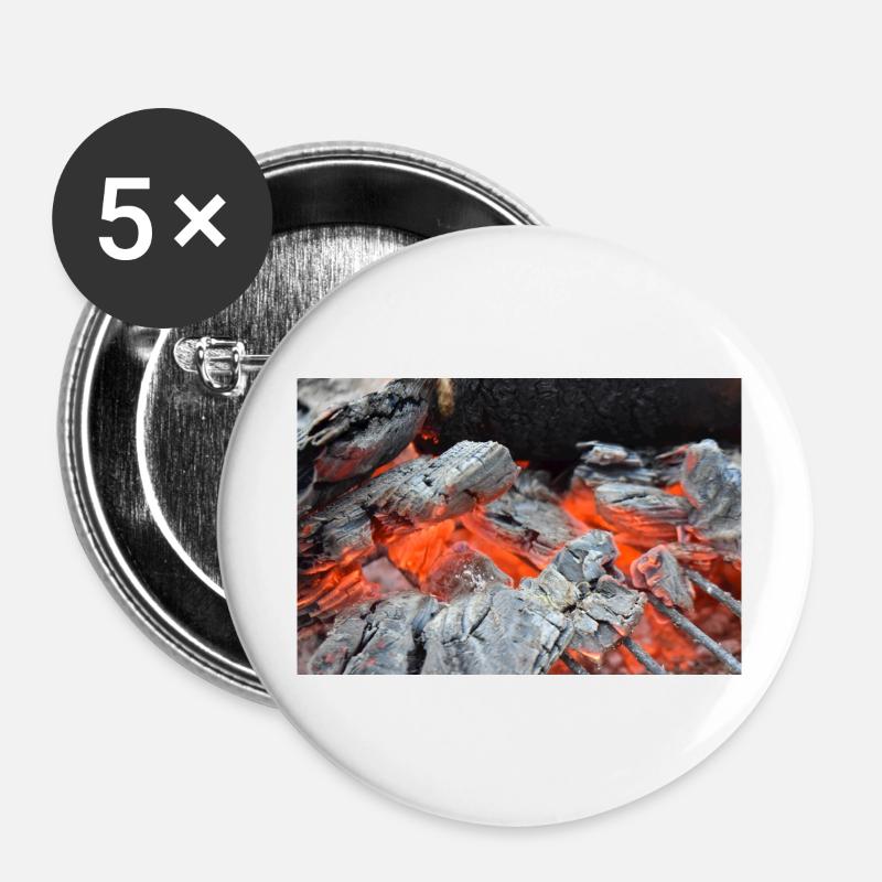 Fire embers - Buttons large 2.2''/56 mm (5-pack) - white