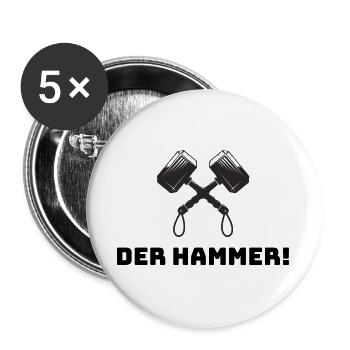 Der Hammer von Thor - Buttons groß 56 mm (5er Pack) - Weiß - Vorne