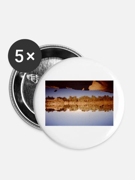 Lake Forest View - Buttons groß 56 mm (5er Pack) - Weiß
