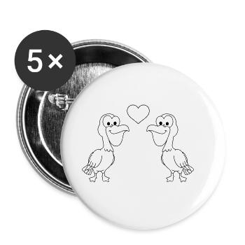 Pelikan Comic Paar liebe - Buttons groß 56 mm (5er Pack) - Weiß - Vorne