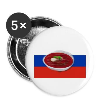 Borschtsch, Russische Suppe - Buttons groß 56 mm (5er Pack) - Weiß - Vorne
