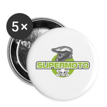 SUPER MOTO Monkey Helmet - Buttons large 2.2''/56 mm (5-pack) - white - Front